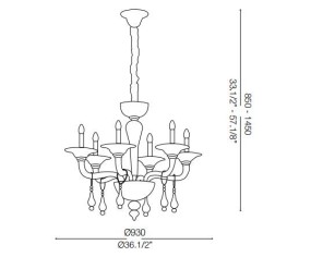 IDEAL LUX LAMPADARIO MIRAMARE 6 LUCI 2
