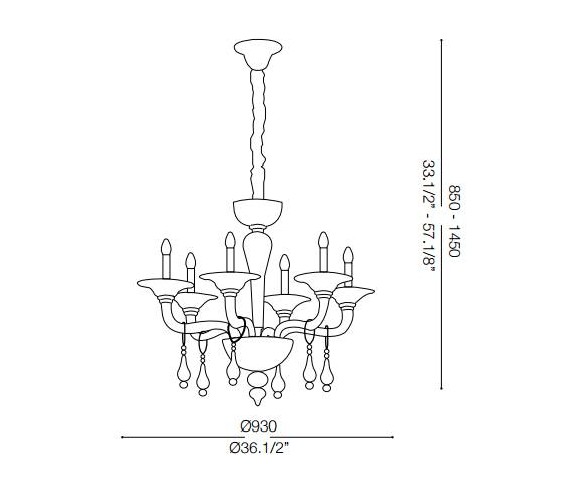 IDEAL LUX LAMPADARIO MIRAMARE 6 LUCI