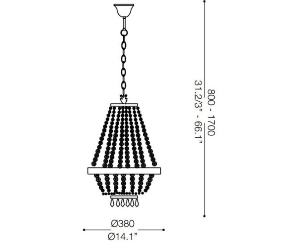 IDEAL LUX SOSPENSIONE CAESAR 6 LUCI