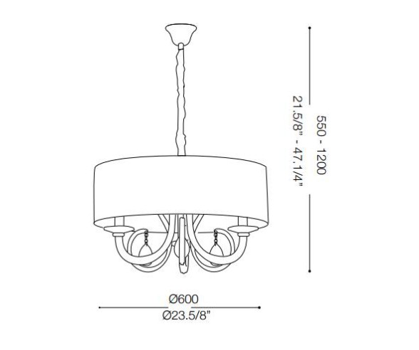 IDEAL LUX SOSPENSIONE SWAN 3 LUCI
