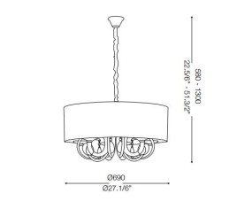 IDEAL LUX SOSPENSIONE SWAN 6 LUCI 2
