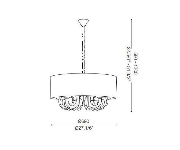 IDEAL LUX SOSPENSIONE SWAN 6 LUCI
