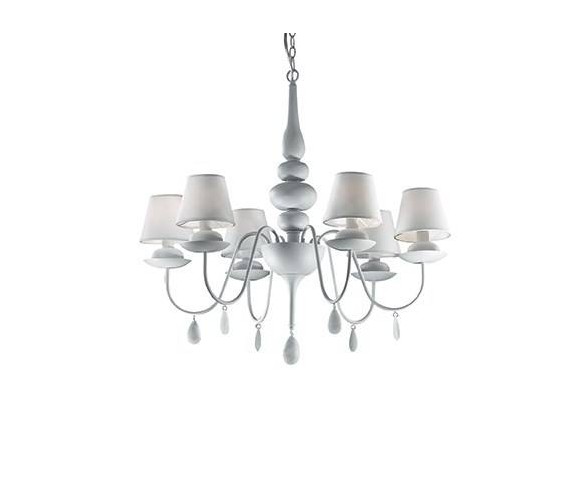 IDEAL LUX LAMPADARIO BLANCHE 6 LUCI