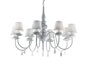 IDEAL LUX LAMPADARIO BLANCHE 8 LUCI 2