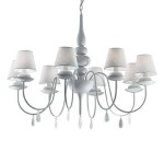 IDEAL LUX LAMPADARIO BLANCHE 8 LUCI