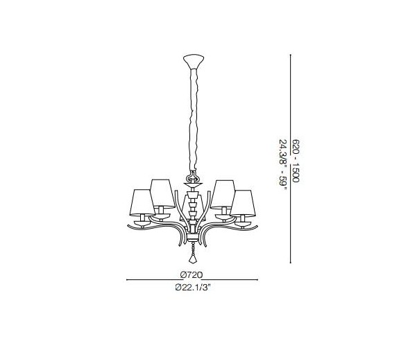 IDEAL LUX LAMPADARIO PEGASO 5 LUCI