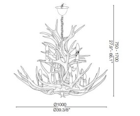 IDEAL LUX LAMPADARIO CHALET 12 LUCI 2