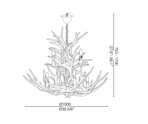 IDEAL LUX LAMPADARIO CHALET 12 LUCI