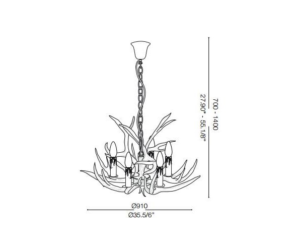 IDEAL LUX LAMPADARIO CHALET 8 LUCI