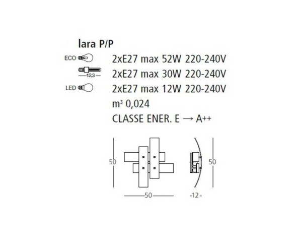 GEA LUCE PLAFONIERA LARA ARGENTO