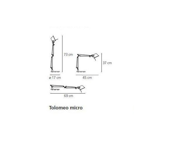 ARTEMIDE LAMPADA DA TAVOLO TOLOMEO MICRO LED